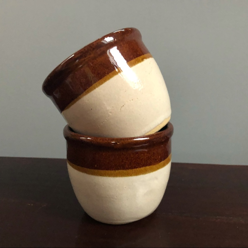 Set Of Two Roseville Pottery Rustic Cups MCM